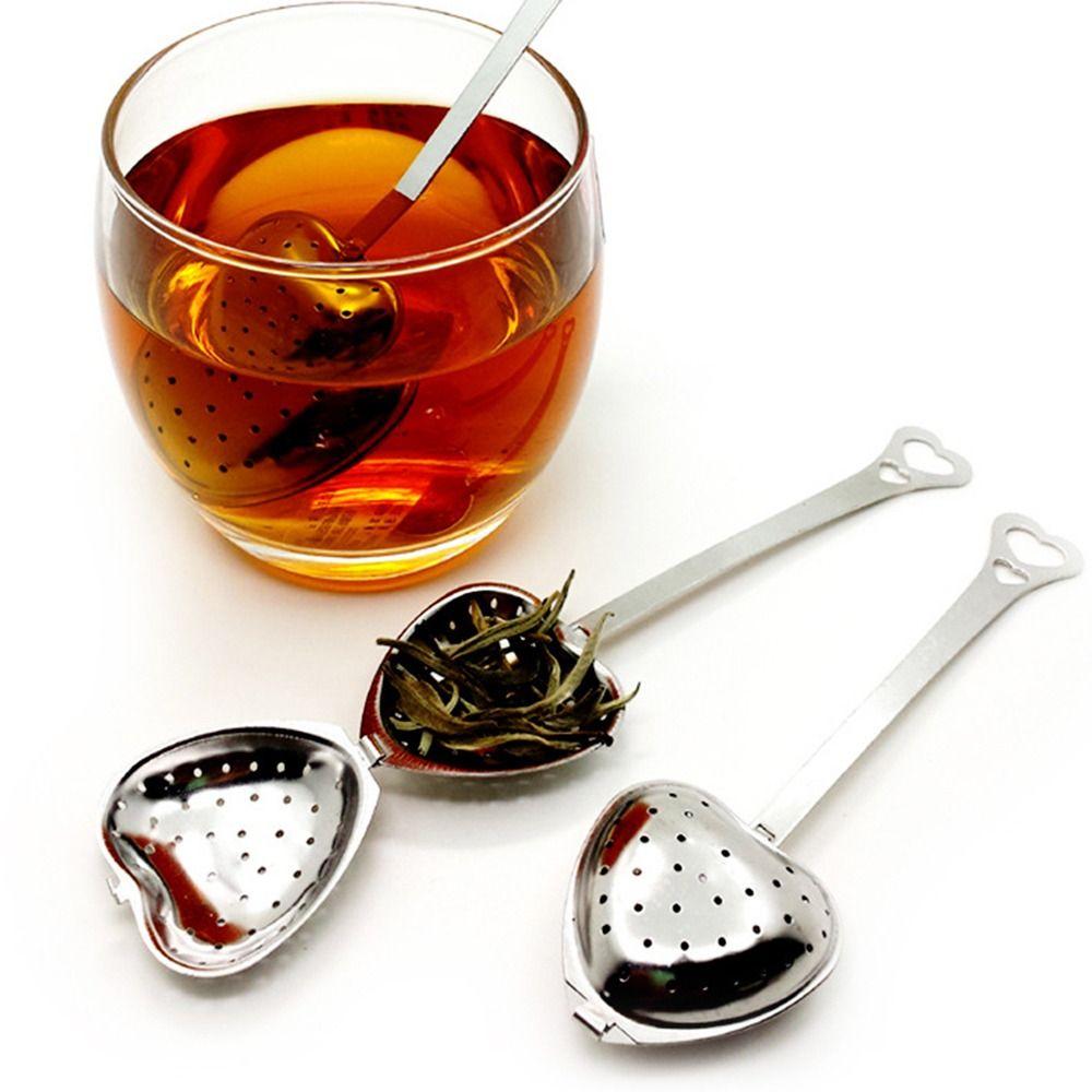 Reusable Cups Herb Loose Leaf Tea Heart-shaped Spice Strainer Spoon Diffuser Filter Tea Infuser