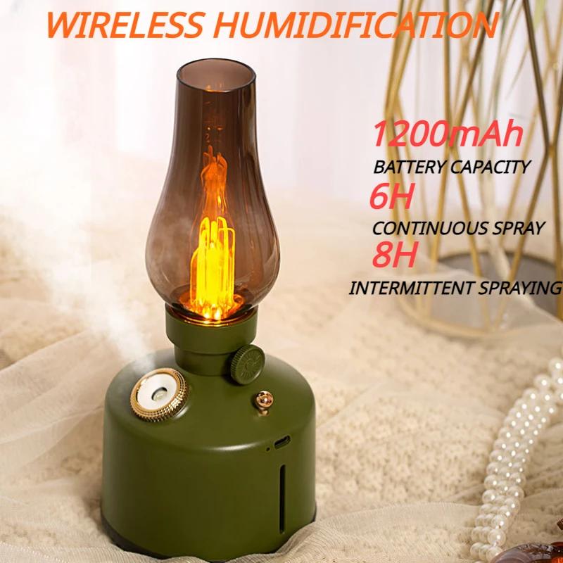 Retro Kerosene Lamp Humidifier 260ml Large Capacity Ultrasonic Mute Cool Mist Diffuser Essential Oil Air Humidifier for Home