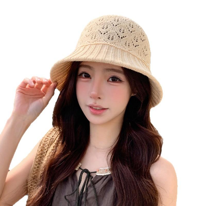 Taizhou Wenling hat women's spring and summer hollow breathable bucket hat sweet and cute sunscreen face small visor