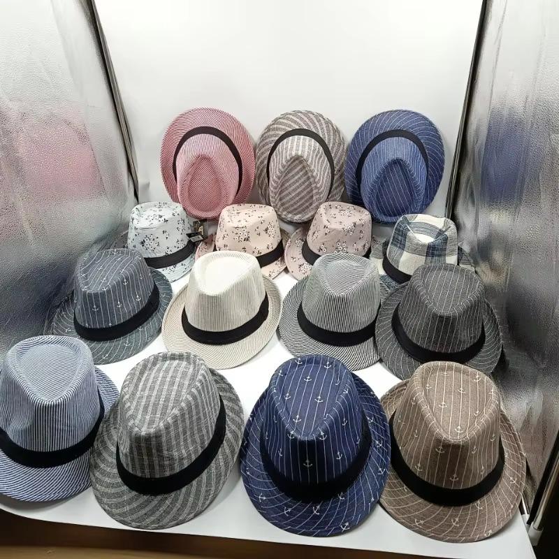 Mote Stråhatt Menn Kvinner Sommer Trendy Strand Solhatter Ensfarget Fedoraer Bånd Casual Cowboy Jazzhatt Gangsterhatt Mannlig