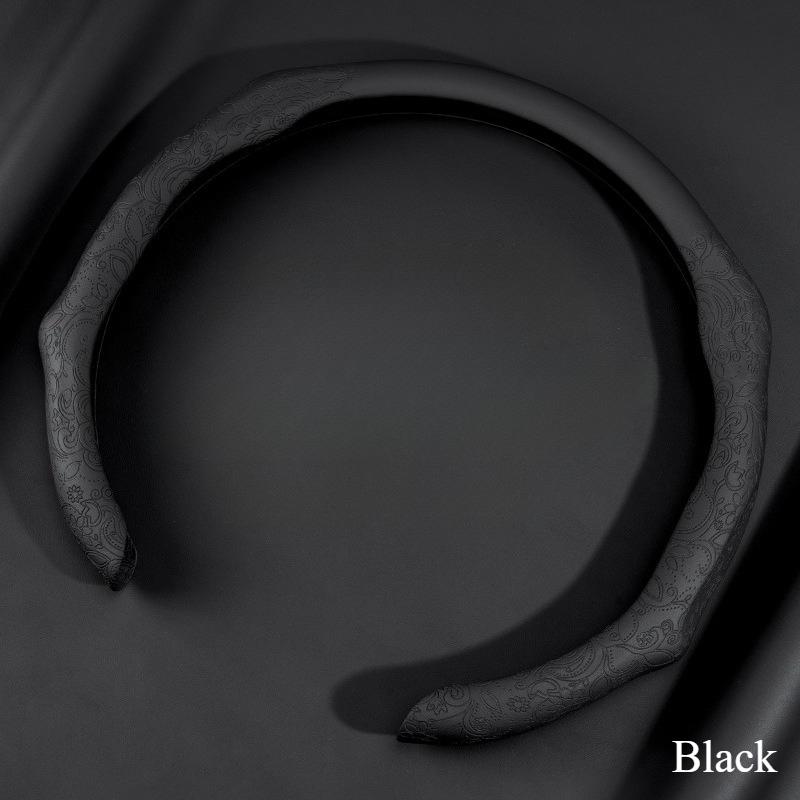 38cm Breathable Suede Steering Wheel Cover Non-Slip Sweat Absorbing All-Season Sports Car Handle Cover for Men & Women