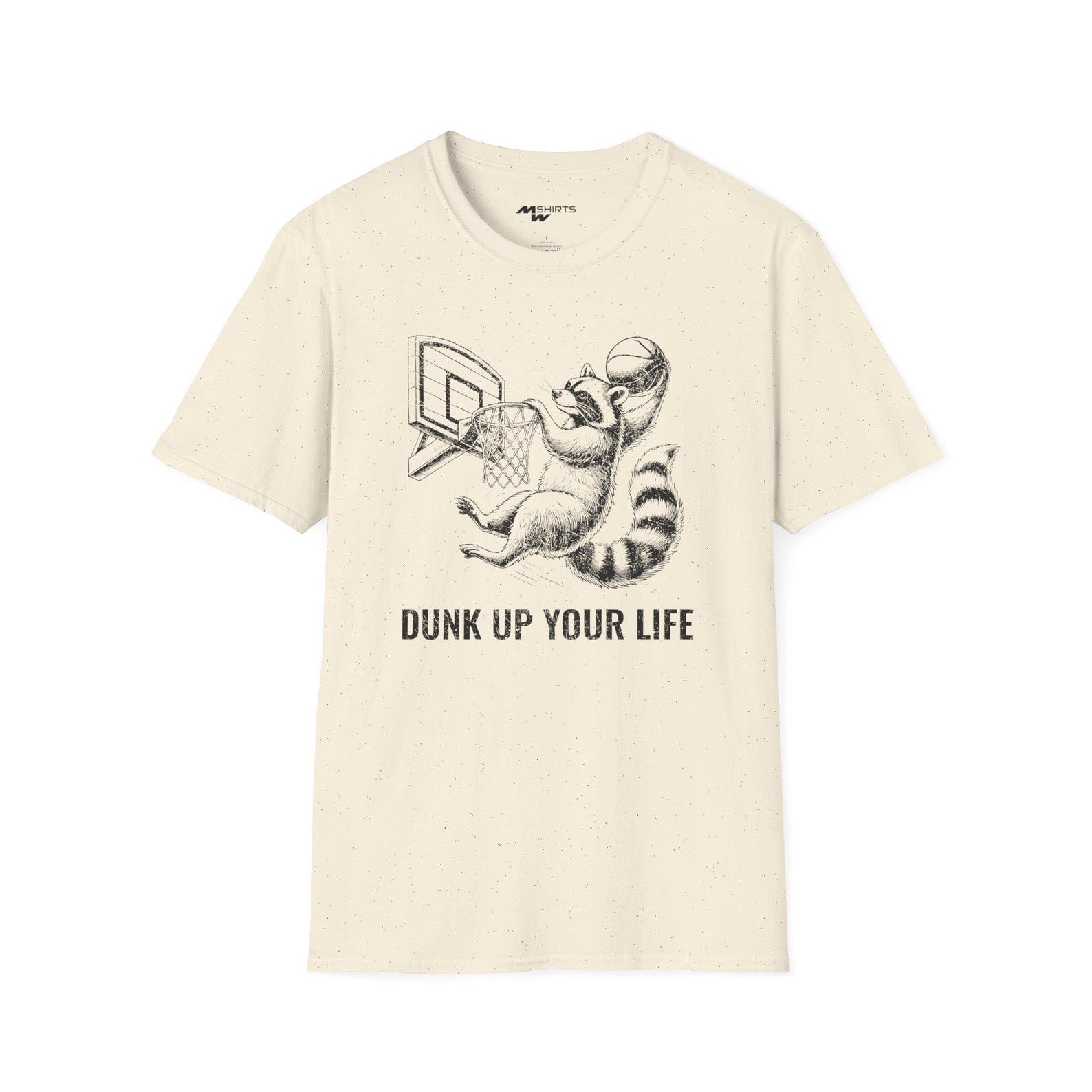 Dunk Up Your Life/ Vintage Basketball Raccoon T-Shirt/ Unisex Softstyle T-Shirt S