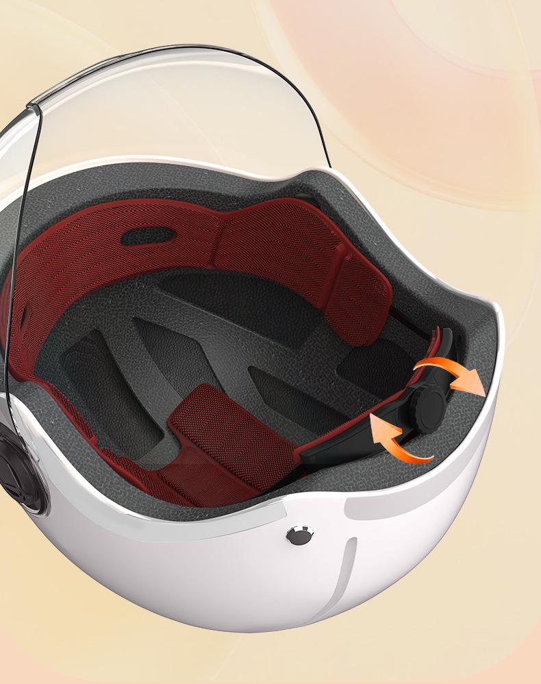 Golden Bell 3C Certified Unisex Electric Vehicle & Motorcycle Half Helmet with Sunscreen Protection