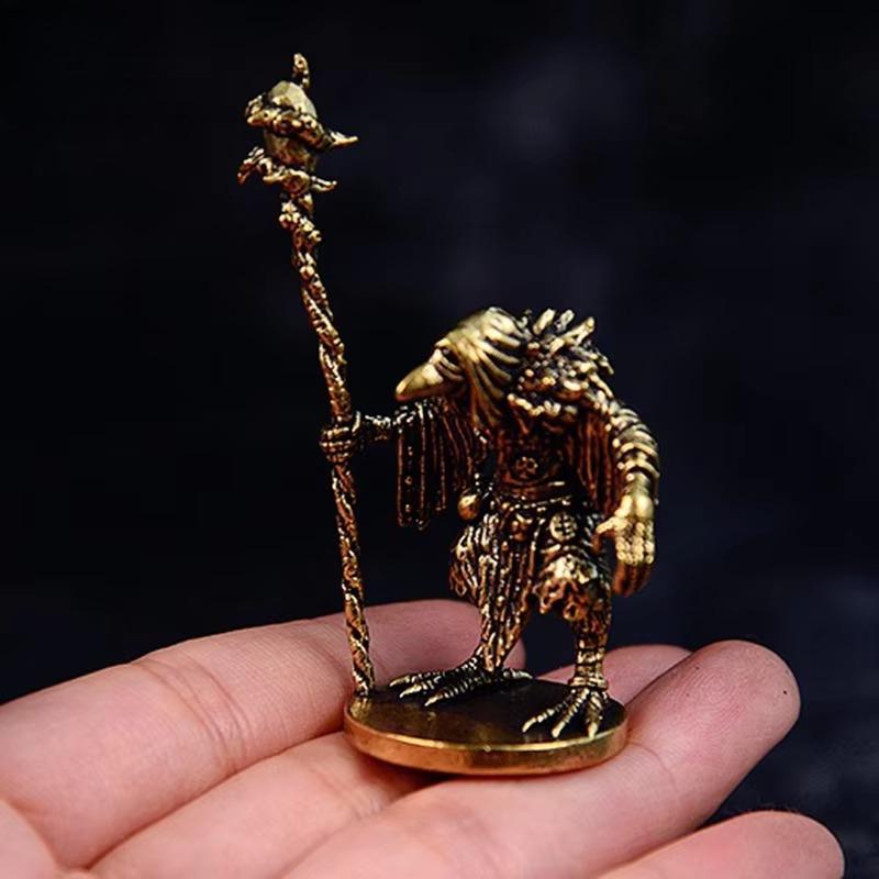 Vintage Antique Brass Sorcerer-bird Statue Desktop Ornaments Home Decorations Crafts Figurines Miniatures Accessories Gifts
