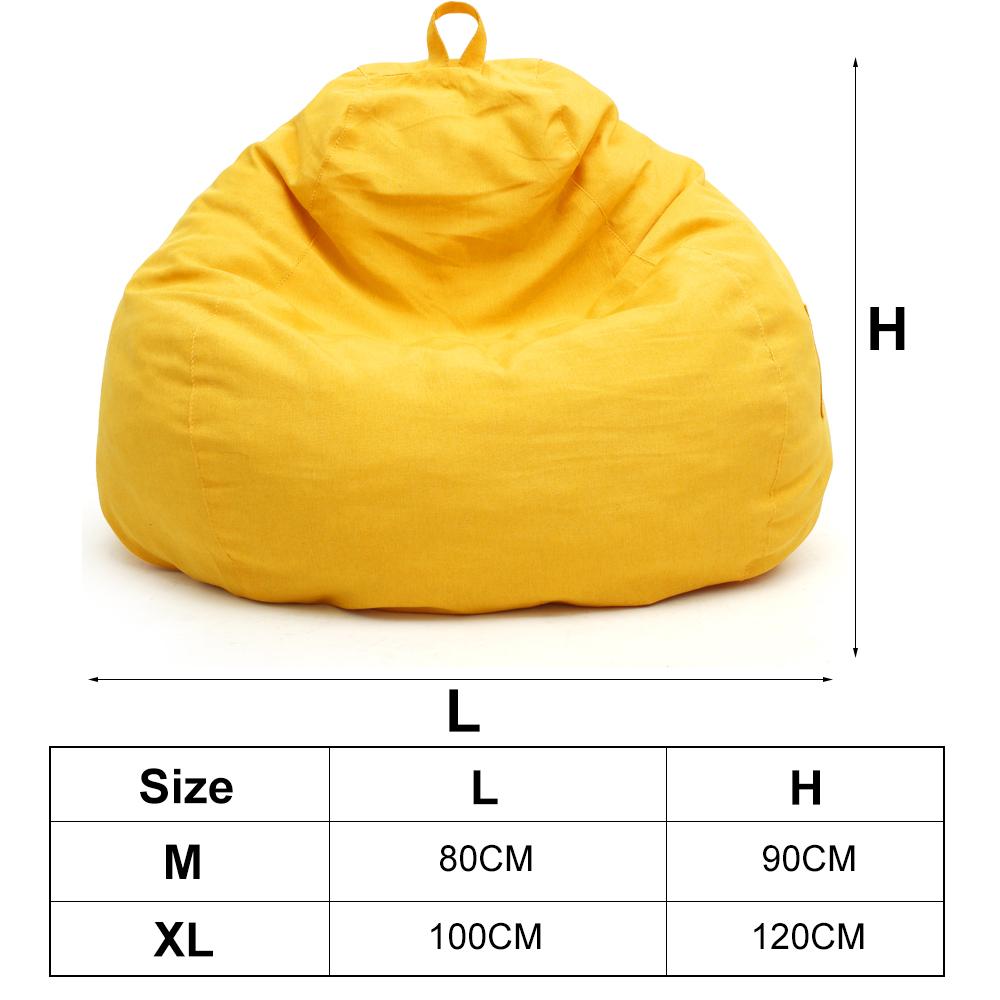 1/2Pcs Lazy Sofa Cover Solid Chair Covers Without Filler Large Bean Bag Cover Adults Couch Living Room Bedroom Tatami Lounger