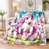 Unicorn Flannel Throw Blanket Soft Warm Cozy For Sofa Bed Indoor Home Bedroom Use