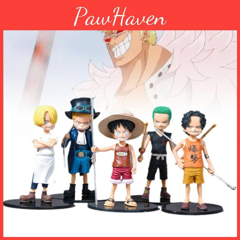 One Piece 5pcs Role Pvc Toy Model Desktop Decoration Children Christmas Gift