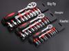 Ratchet Wrench and Socket Set with Extension Bars for Auto Repair