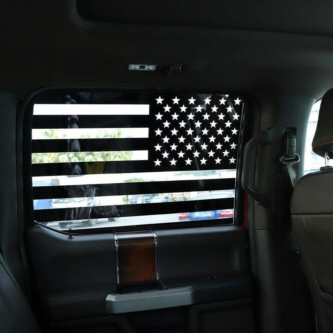 

2x Rear Window Decor Stickers American Flag Graphics Decal For Ford F150 2015-22