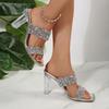 Fashion 2025 Summer Women's Slippers Fashion Outdoor Dress New Plus Size Crystal Open Toe Best Seller Elegant Non-Slip High Heels