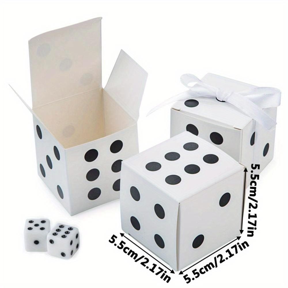 25pcs Dice-shaped Gift Boxes with Ribbon Paper Gift Packaging Box for Party Decoration Storage Box DIY Small Gift Boxes Wedding Bridesmaid