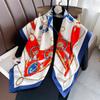 New 30 Colors Twill Silk Scarf Women 90cm Square Hijab Shawls And Wraps Female Foulard Headkerchief Elegant Floral Lady Bandana