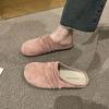 Thick-soled women's new outer wear in summer 2025 retro round head versatile Muller bag head half slippers