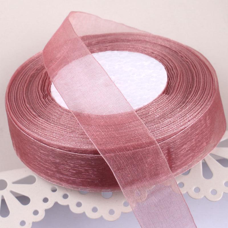 2,5 cm breites, transparentes Satinband aus Schneegarn für Bastelarbeiten und Haarschmuck