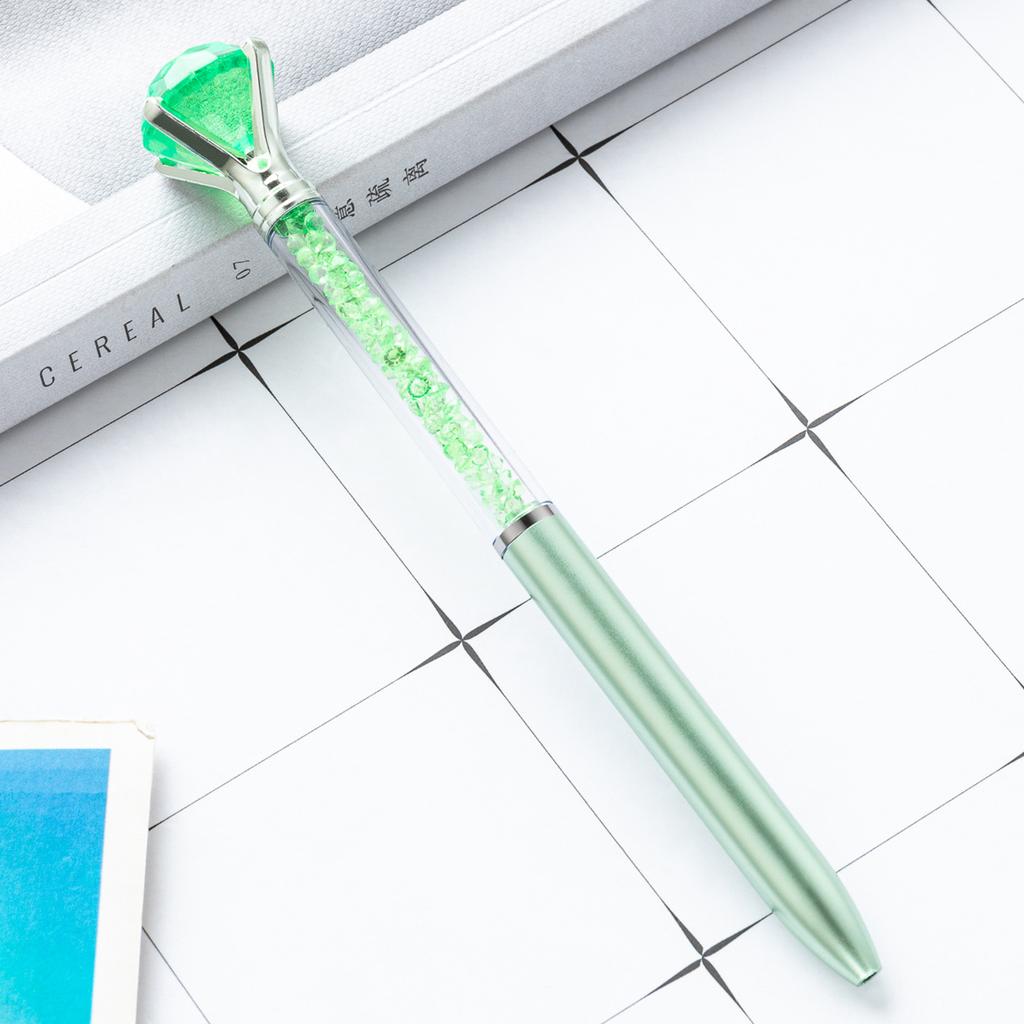 Large Diamond Ballpoint Pen Crystal Rotating Black Refill Pen Imitation Metal Luxury Office Oil Ball Point Pen School Supplies