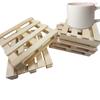 1Pcs Mini Dollhouse Wooden Pallet Beverage Coasters Flower Pot Cushion Wood Pallet Coasters For Hot And Cold Drinks