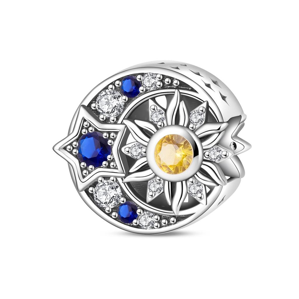 Authentic Copper Green Four Leaf Clover & Yellow Daisy Dangle Charm Fit Original Bracelet Diy Birthday Gift Jewelry