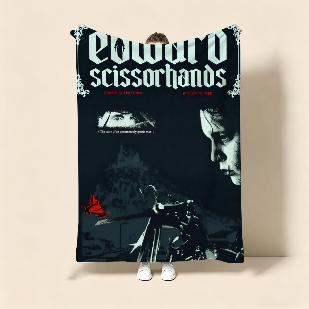 Movie E-Edward Scissorhands Throw Soft Warm Flannel Fleece Throw Blanket, Cozy Plush for Sofa Bed & All Seasons