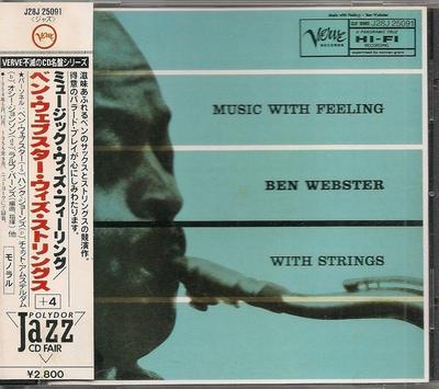 CD BEN WEBSTER  Music with Feeling J28J25091 Verve Records 1988 Japan Jazz Used