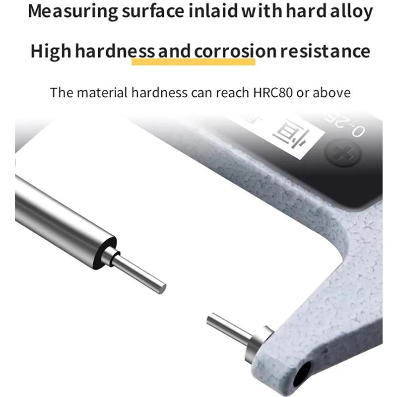 Hengliang 0-25mm 0.001mm Measurement High-precision Stainless Steel Blade Tip Keyway Small Head Micrometer Micrometer Digital
