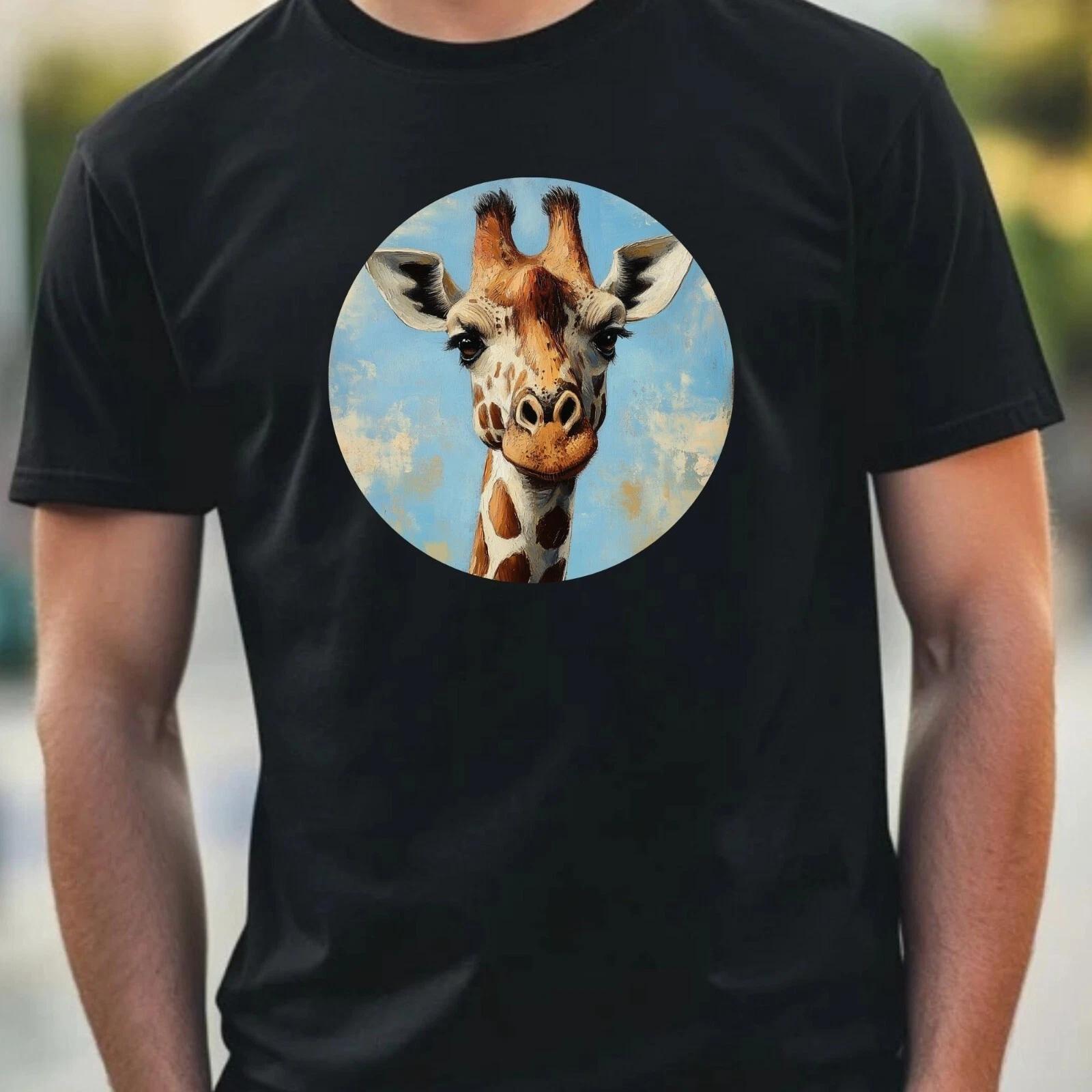 T-Shirt Herren Giraffe Portrait Motiv Baumwolle Größe XS bis 5XL XXL
