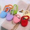 5PCS 1:12 Dollhouse Miniature Woven Shoulder Bag Mini Knitting Wool Bag Crochet Braid Crossbody Bag Handbag Storage Bag DressUp Decor