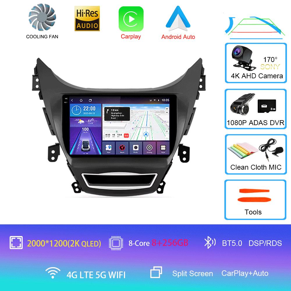 For Hyundai Elantra Avente i35 2011 - 2015 Car Radio Android 14 Carplay Auto GPS Navigation Multimedia Player video Stereo 2 DIN