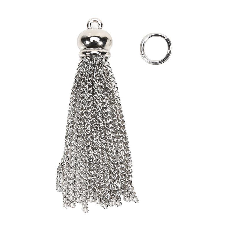 1 Stück Metallkette Quaste Leder Taschen Schmuck Vorhang Bekleidung Dekoratives Zubehör DIY Schlüssel Handy Tasche Fransenbesatz Quasten