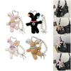 Plush Rabbit Keychain With Pearls Hairpin Detachable Bag Charm Adorable Rabbit Keyring Decors For Backpack Accessories