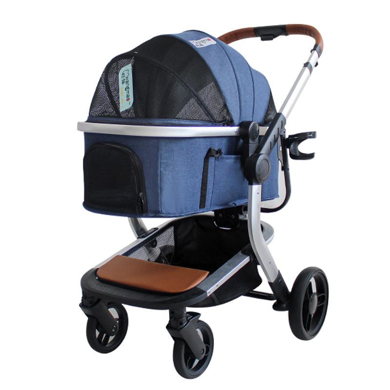 Pet Trolley Dog Trolley Detachable Folding Four-wheeled Pet Trolley Dog Trolley Dog Poop Bag Pet Carrier