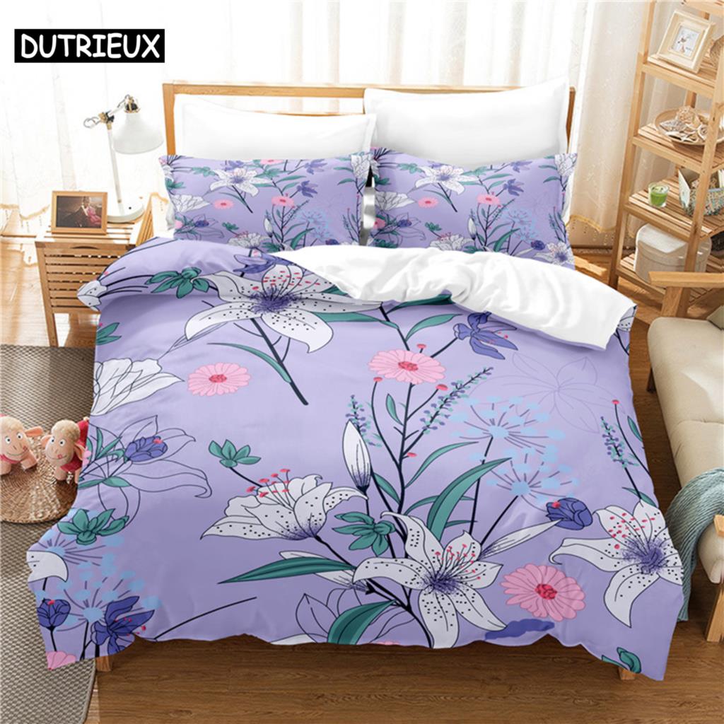 Beautiful Flowers Bedding Set Duvet Cover Set 3D Bedding Digital Printing Bed Linen Queen Size Bedding Set Fashion Design