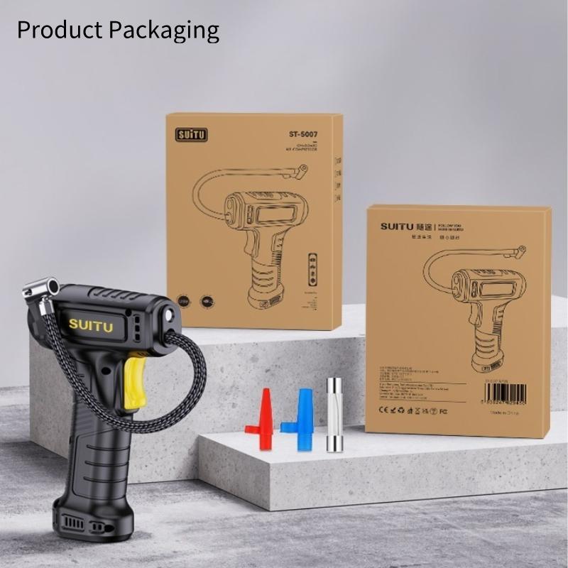 Suitu 120W Handheld Air Compressor Wireless/Wired Inflatable Pump Portable Air Pump Tire Inflator Digital for Car Bicycle Balls