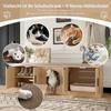 Hidden Cat Cabinet 140 X 40 X 45.5 Cm - Integrated Scratching Post and Ventilation, Pet Furniture for Hallway and Entrance Area, Cat Litter Box