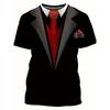 Fashion Men's T-shirts 3d Print Suit And Tie Pattern Plain Short Sleeved T-shirt For Men's Clothing High Street Streetwear Tops