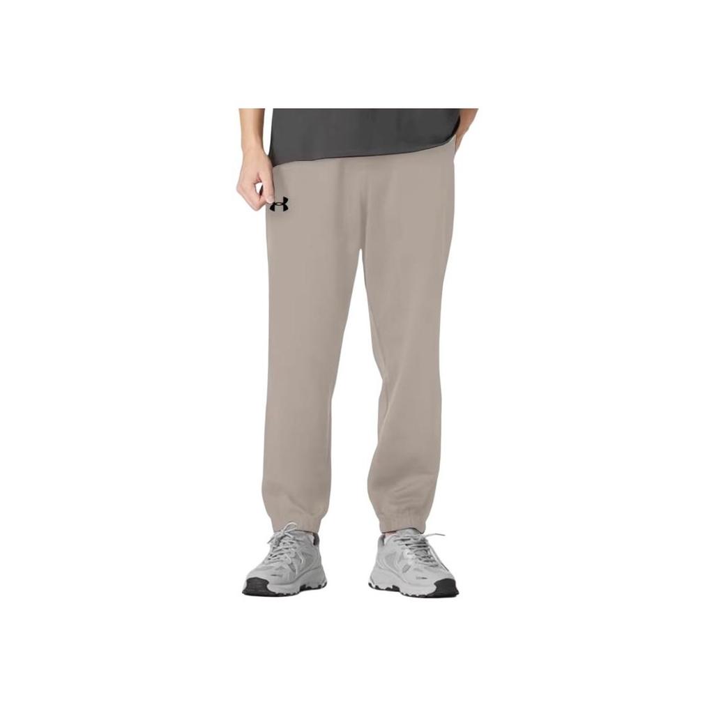 Under Armour Sports Series Mens Training Solid Color Versatile Fleece Thick Mid-Rise Casual Pants Unisex pants Gray Brown 24600705-203