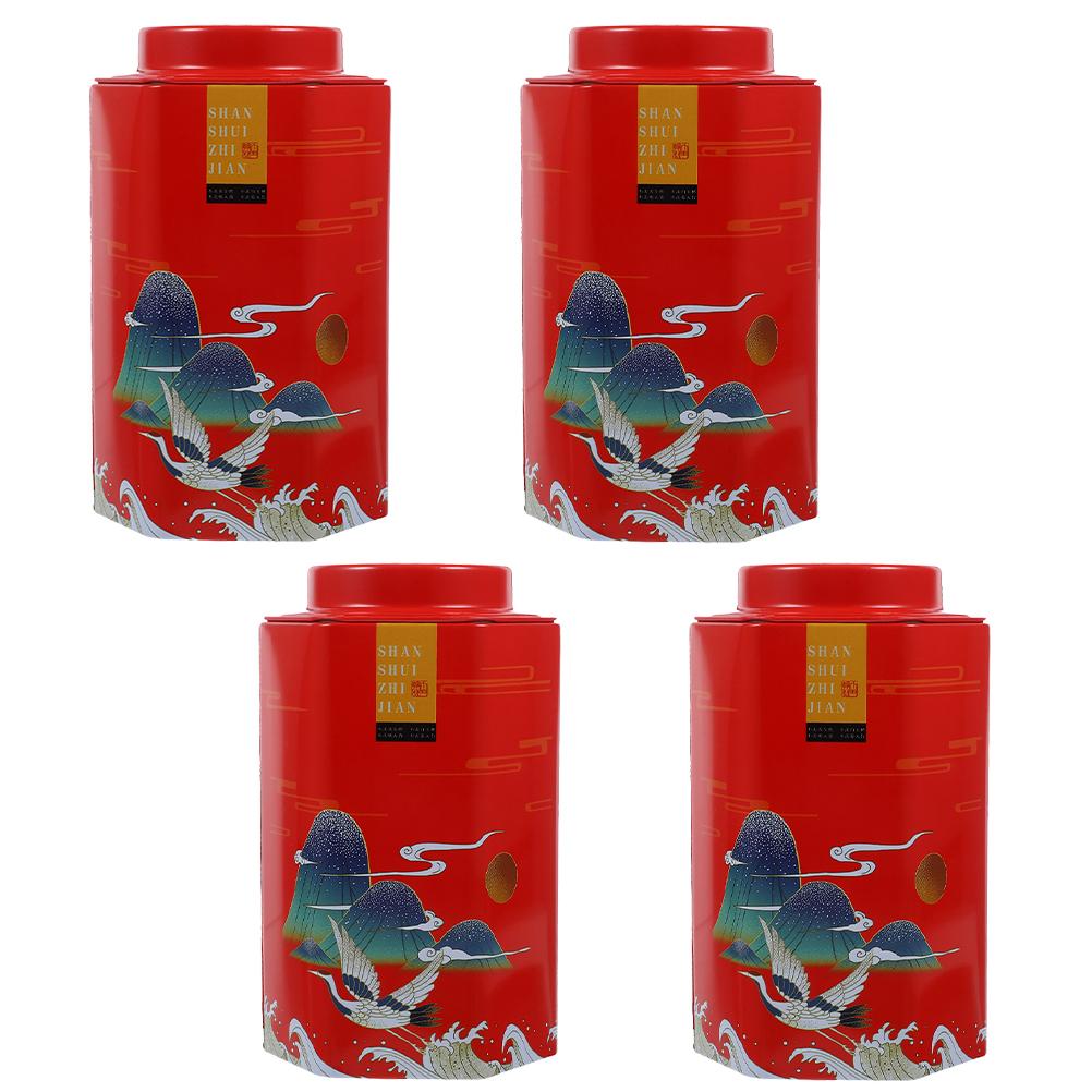 Tea Decorative Jars with Lids Container for Loose Coffee Canisters Tinplate Storage Containers Kitchen Spice Organizer
