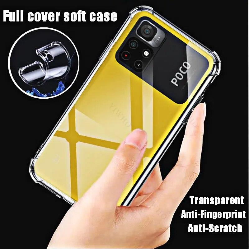For Xiaomi Poco M4 Pro 5G Phone Soft Case HD Transparent for Xiaomi Poko M4Pro 5g 6.6" 21091116AG Shockproof Anti-Scratch Covers