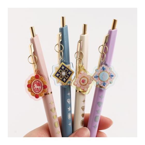 KUNIKA X GreenFlash Ballpoint Pen with Charm, Purple KG-056, Acrylic Cookie Charm, Ultra-Low Viscosity Oil-Based Ink, Black