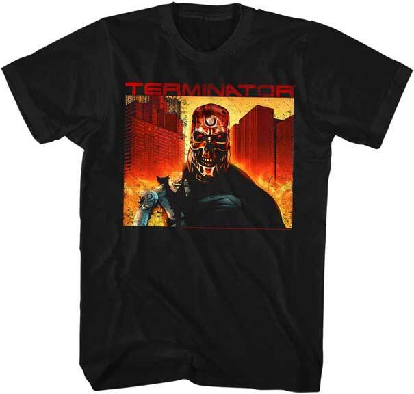 The Terminator Movie End Game T 800 Walking Through Fire Men T Shirt XXL