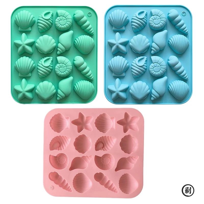 Čokoládová silikonová forma mušle mořský živočich tvar bonbony pudink dort dekorace forma 3D 16-dutá