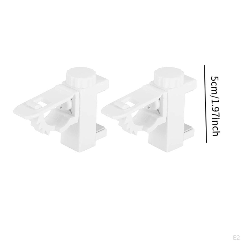 2x Curtain Rod Brackets Drapery Hangers Adjustable Clamp Holder Range 0.4"-1.5" Fixing