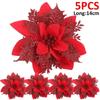 Glitzer Künstliche Blumen Weihnachten Floral Mit Clips Weihnachtsbaum Hängende Ornamente Kunstblume Für Neujahrsparty Deko Geschenke