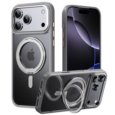 360° otočný magnetický kovový stojánek Pouzdro na telefon Pro IPhone 17 Air 16 15 14 Plus 13 12 Pro Max 11 Slitina Ochrana čočky Průhledný kryt