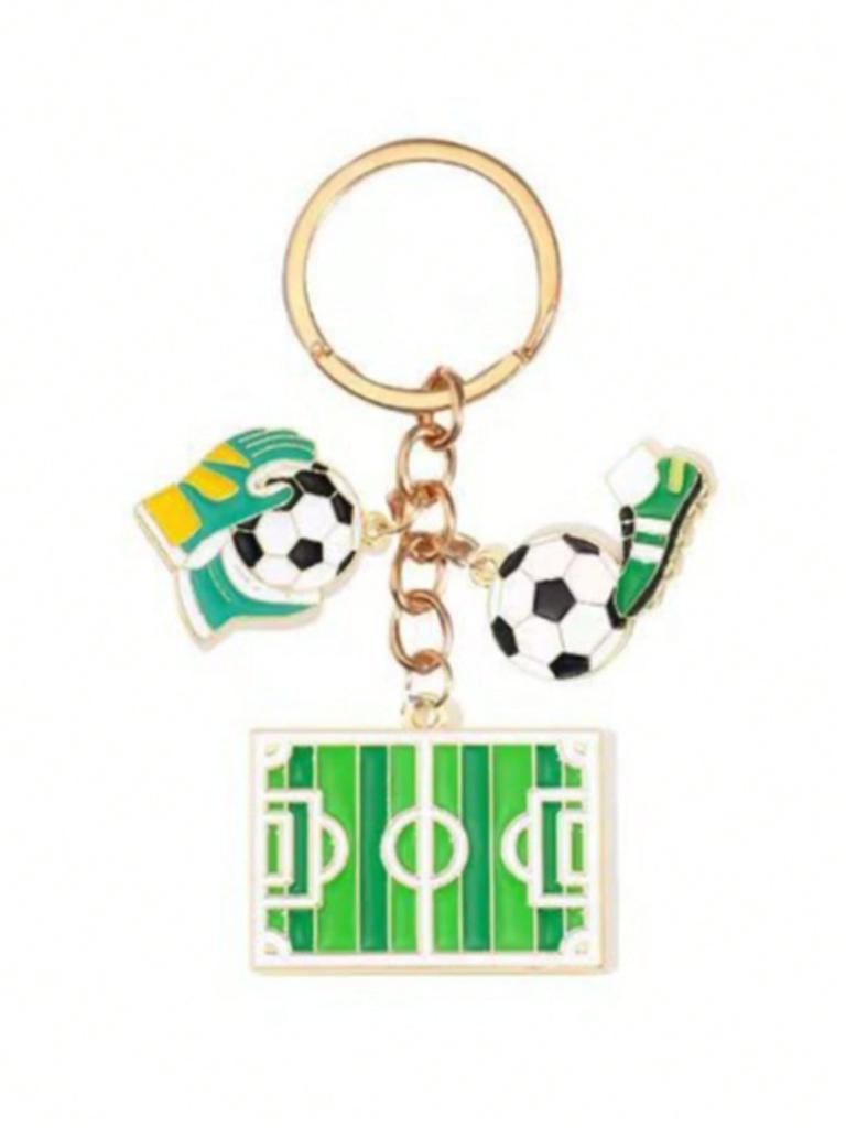 3pcs Football Keychains, Small Gift Keychains For Football Fans During World Cup Sports Events,