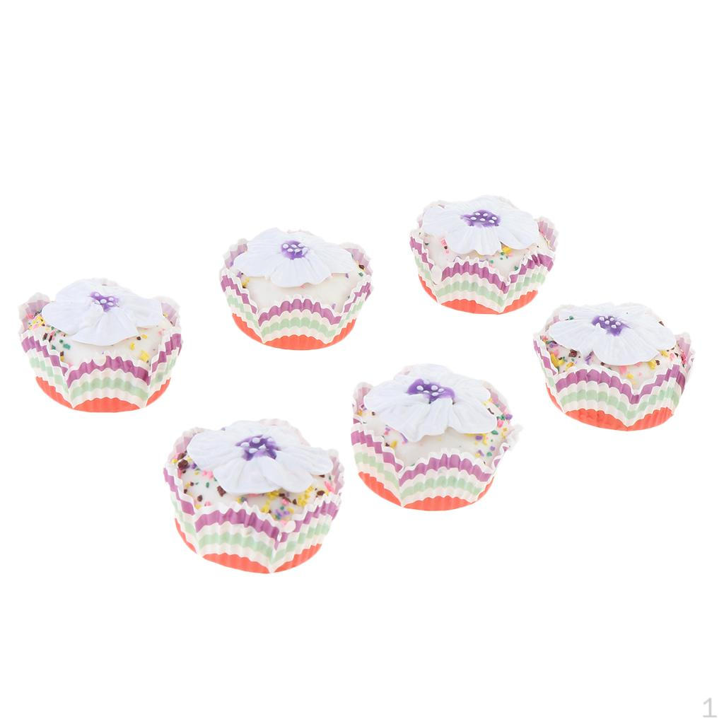 Artificial Cupcakes Cupcakes- Food Display Set of 6- Home Decor, Party Decoration
