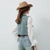 Chuyu Damen Retro Nieten Denim Weste