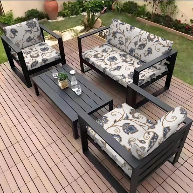 Patio Waterproof Printing Sofa Seat Furniture Protector Slipcover Stretch Sofa Cushion Cover with Elastic Bottom for Living Room