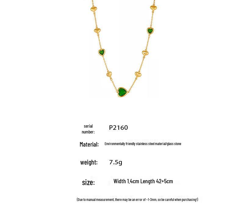 Qiong Yao 18k Gold-Plated Faceted Glass Stone Heart Necklace