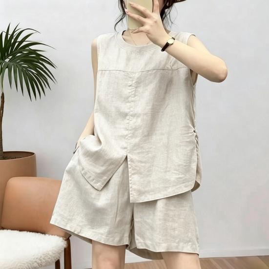 Yousheng Summer 2 Piece Sets for Women, Short Sleeve Crew Neck Top And Shorts Matching Set, Casual Loose Lounge Outfits