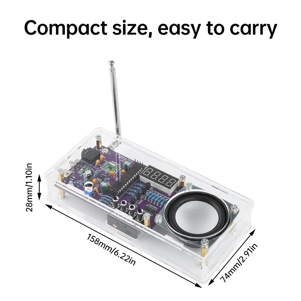 DIY Electronic Kit FM Radio Soldering Kit 87.5MHz~108MHZ Digital Tube Display FM Radio Electronic SolderLearning PCB Kit